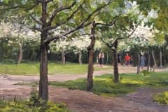 Петр Степанович Бортнов (31.05.1918 - 24.05.2013 гг). "В сквере. Нижний Тагил" 1956 год.